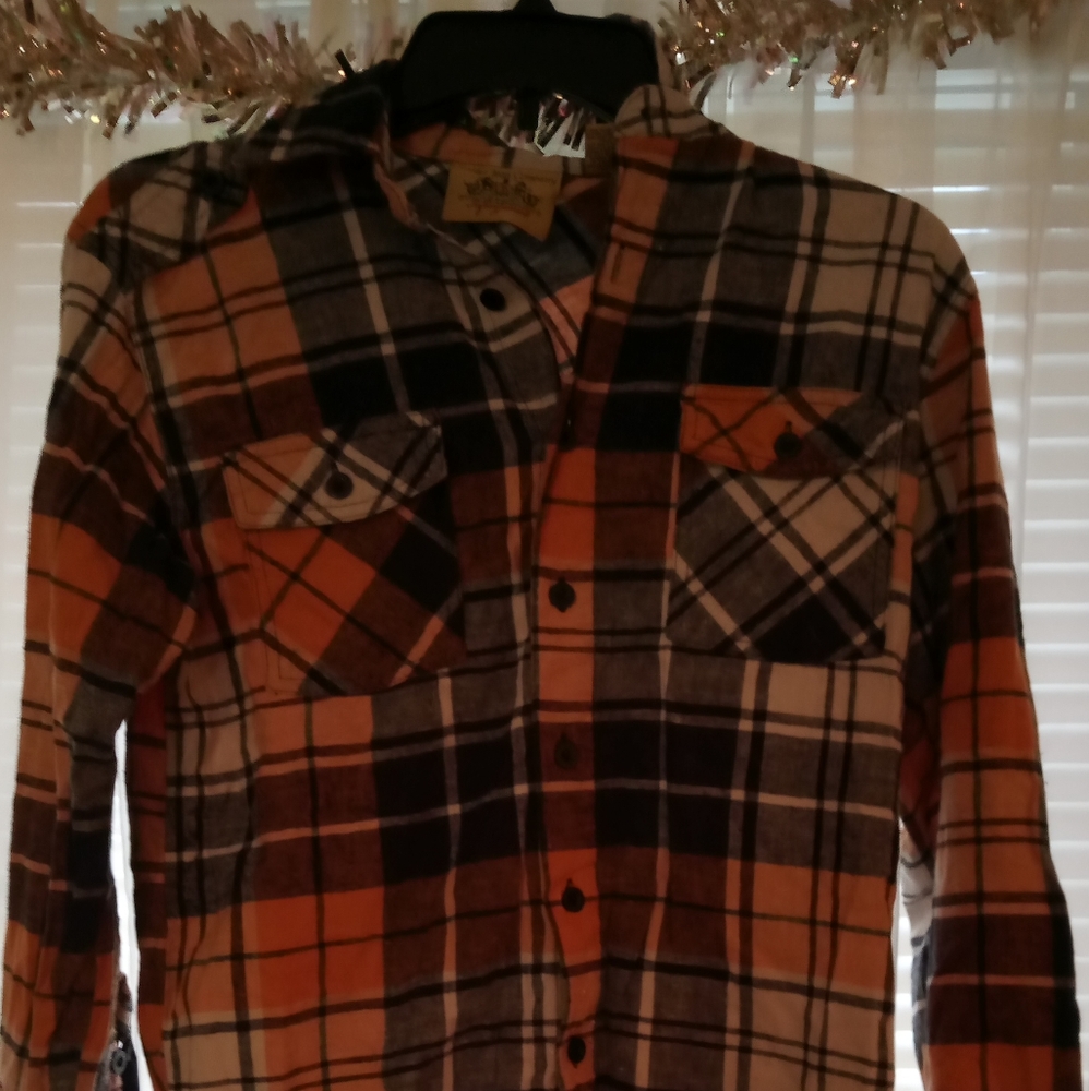 Flannel 100% cotton medium long sleeve shirt
